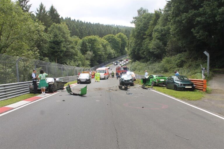 A massive 10-car crash at the Nurburgring
