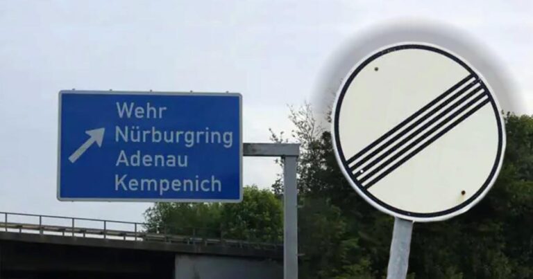 Nurburgring autobahn road sign