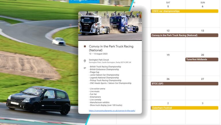 Donington park events calendar