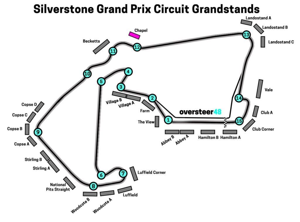 Chapel Grandstand map Silverstone F1