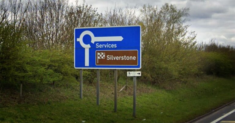 Silverstone road sign and directions