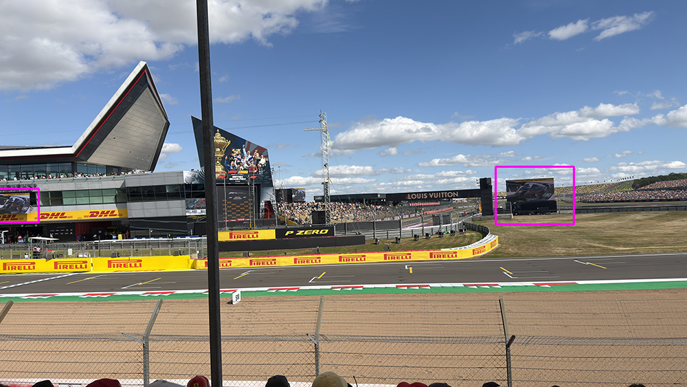 TV screen during qualifying