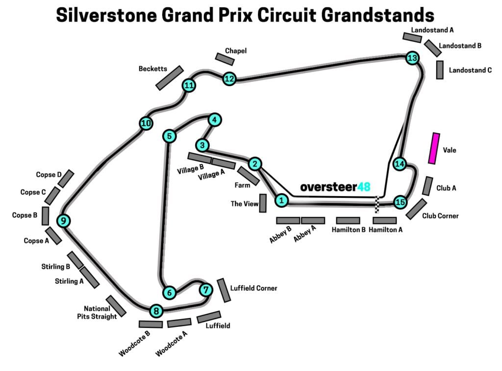 Vale grandstand map Silverstone