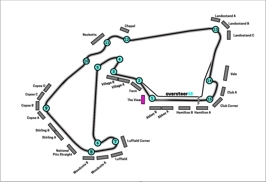 the view grandstand map at Silverstone British GP
