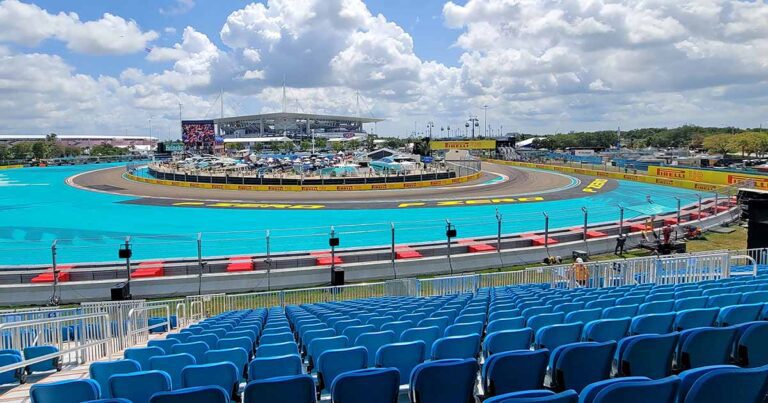 Marina grandstand Miami F1 view