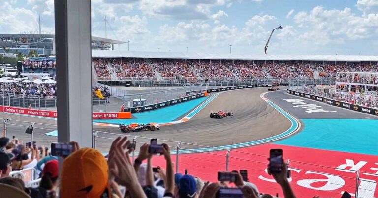 Miami Grand Prix beach grandstands
