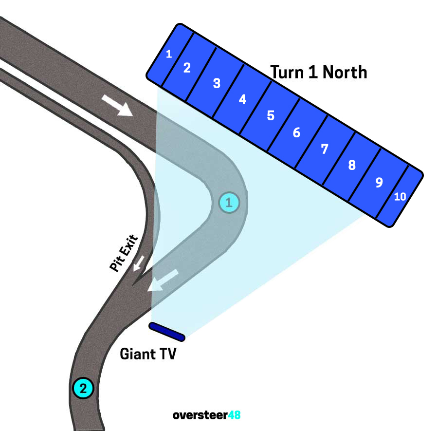 Turn 1 Miami F1 giant TV screens