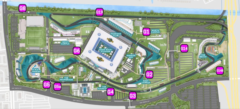 Miami F1 entrance gates 2026