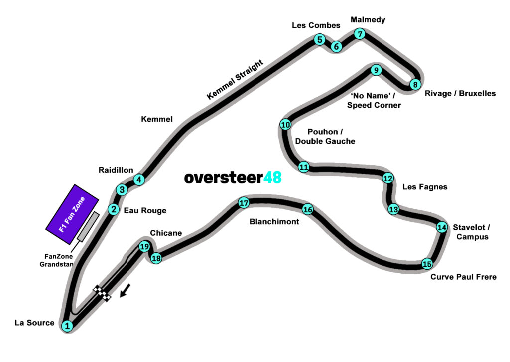 Spa Francorchamps FanZone grandstand location map