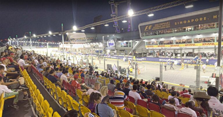 Pit Grandstand Singapore Grand Prix at Marina Bay circuit
