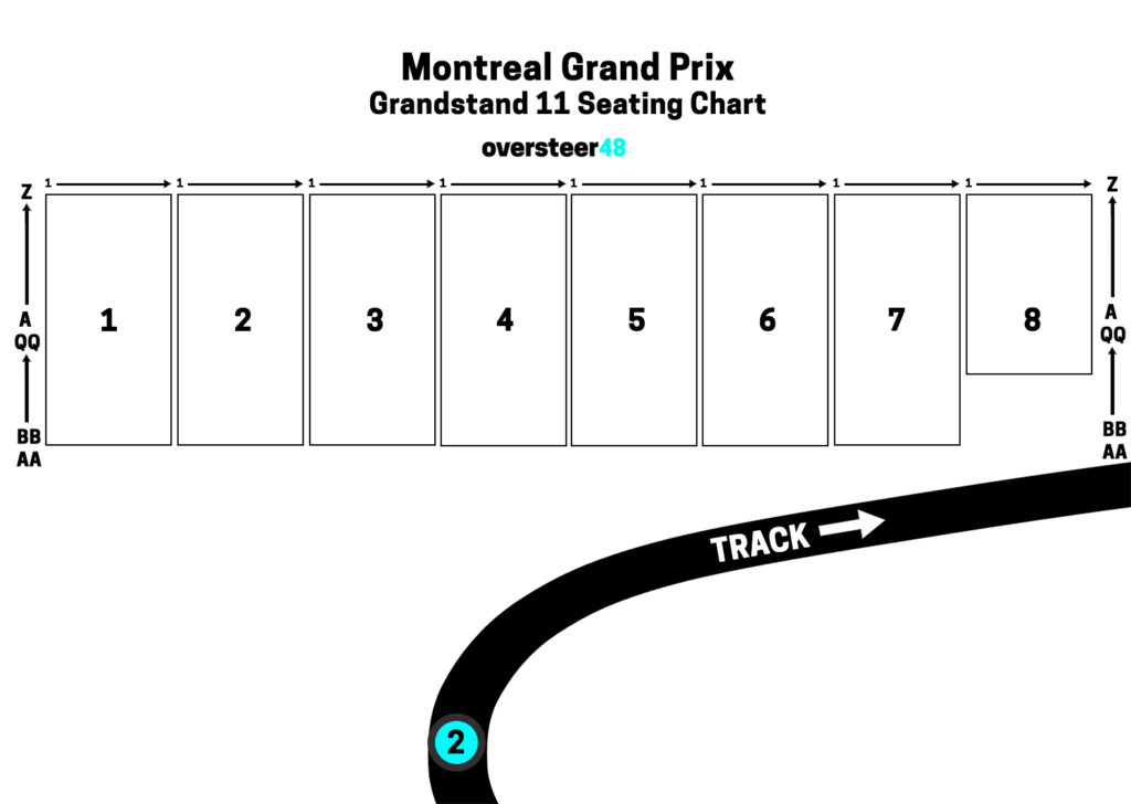 Montreal F1 Canadian GP Grandstand 11 seating