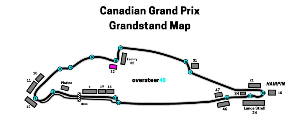 Montreal Grand Prix Grandstand 32 location map 2