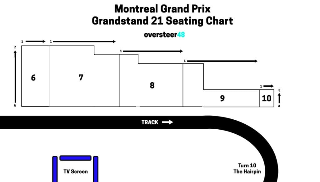 Montreal Grandstand 21 seating chart UPDATED