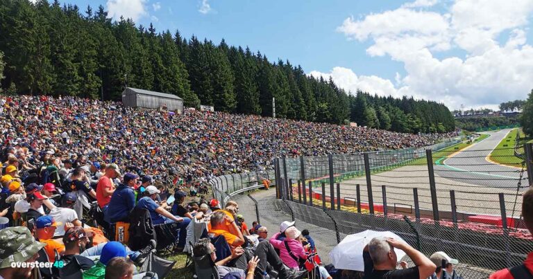 General Admission spectators at Pouhon corner at Spa Francorchamps