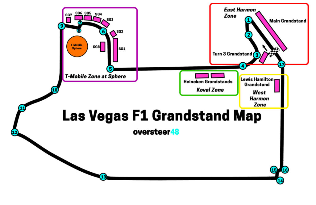 Las Vegas F1 Grandstand Map 2026