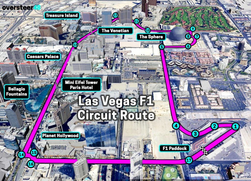 Las Vegas Grand Prix track layout and route