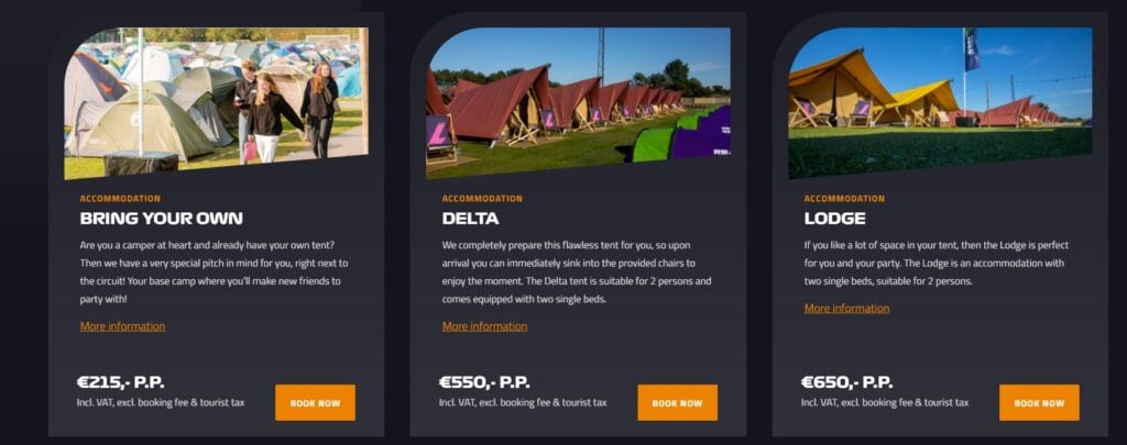 Tent options 2025