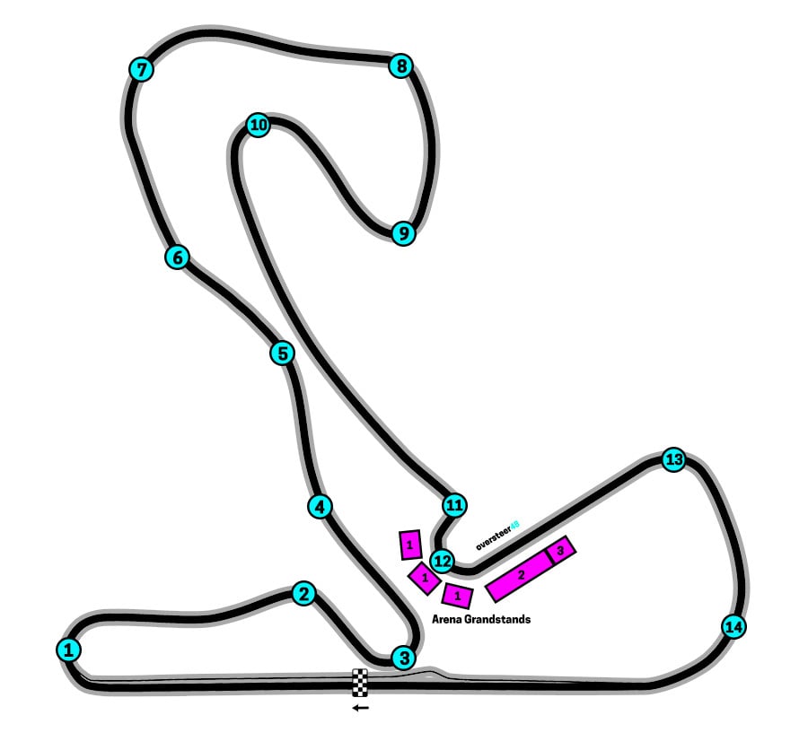 Zandvoort Arena grandstands location map