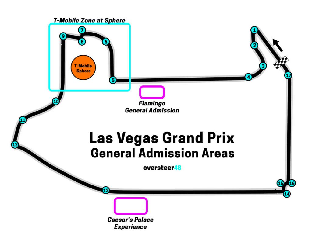 Las Vegas F1 General Admission Zone Map 2025