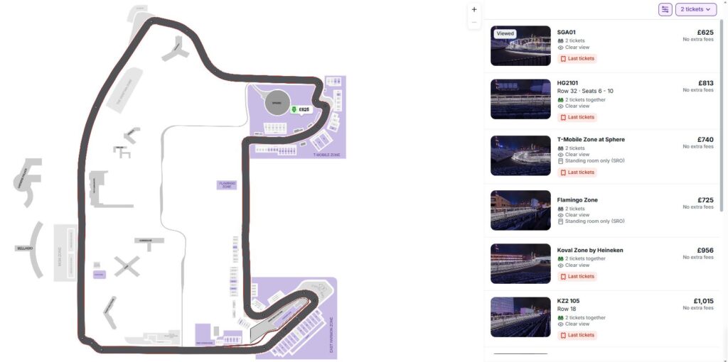 Las Vegas F1 tickets for sale