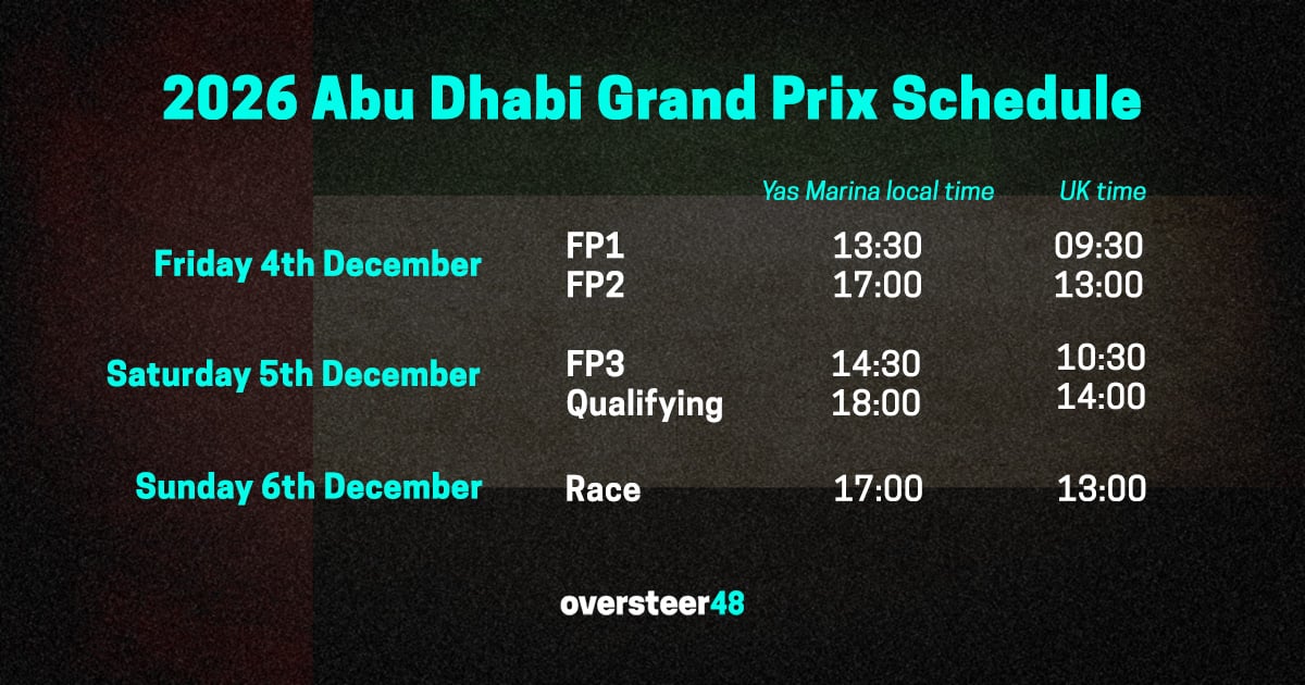 Abu Dhabi schedule 2026