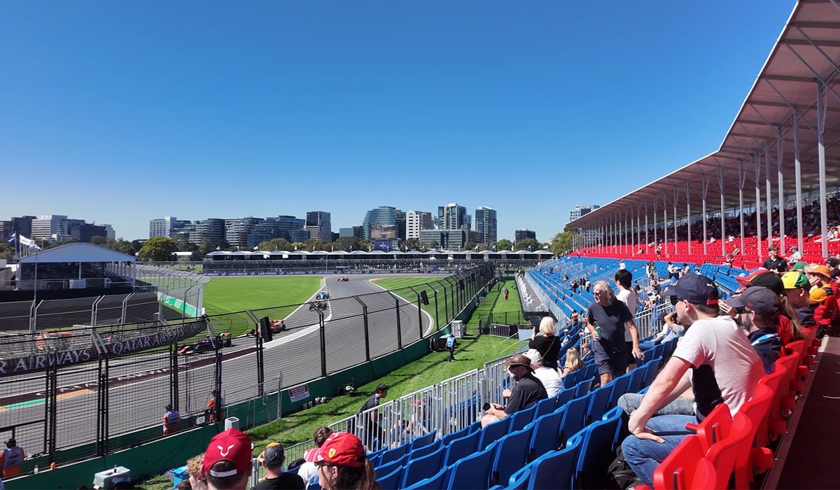 View from the Prost grandstand at the Australian F1 Grand Prix at Albert Park in Melbourne