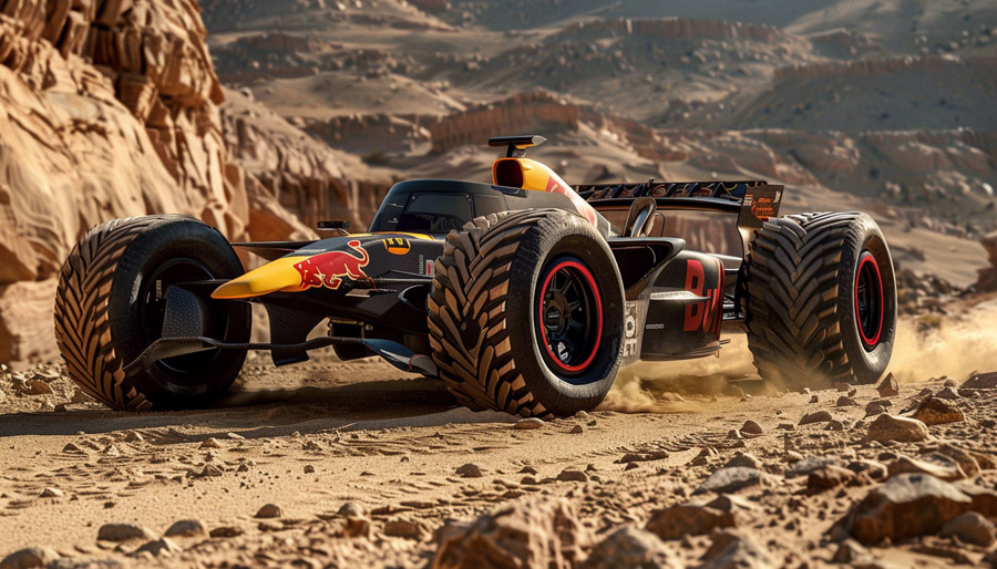 F1 car off road