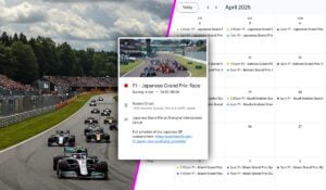 F1 calendar download 2025