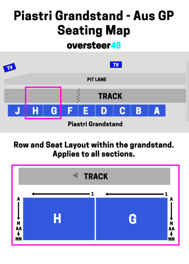 Piastri grandstand seating map 2027