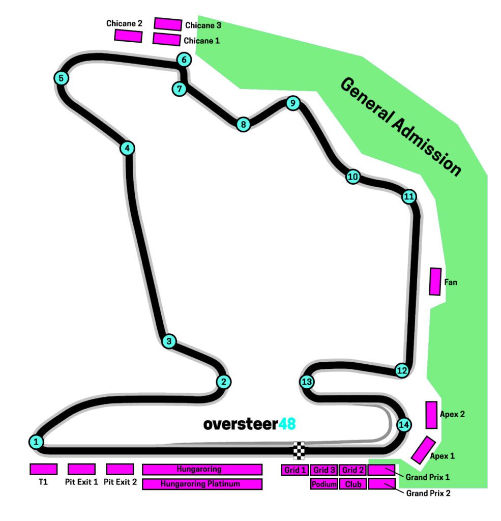 Hungarian Grand Prix General Admission map