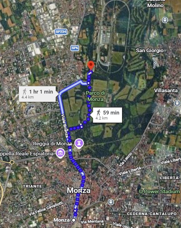 Monza train station walk