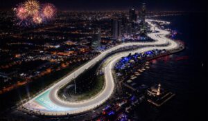 Jeddah Corniche circuit at night