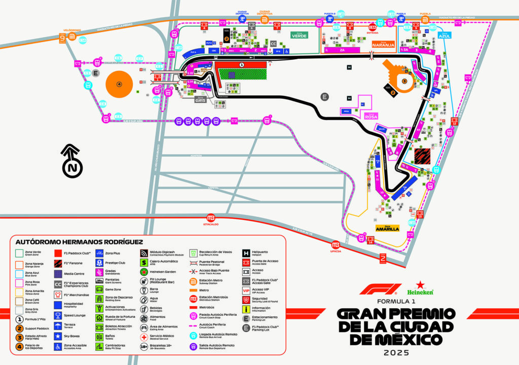 Mexico Grand Prix Autodromo Hermanos Rodriguez Spectator Map