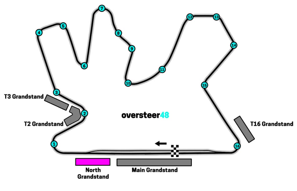 Qatar Grand Prix North grandstand location map Lusail circuit