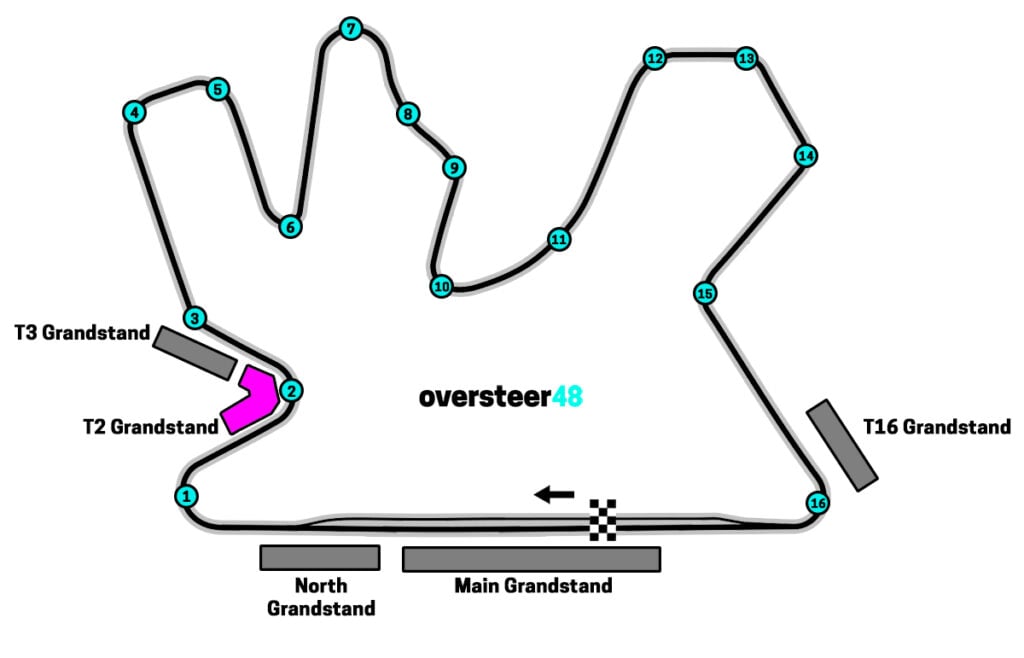 Qatar Grand Prix T2 grandstand location map Lusail circuit