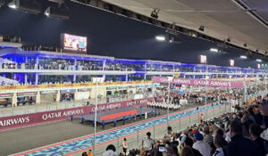 Qatar Formula 1 startline grandstand view at Lusail circuit