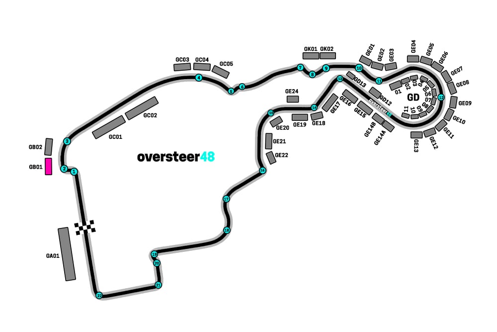 Madring F1 grandstand GB01 location map