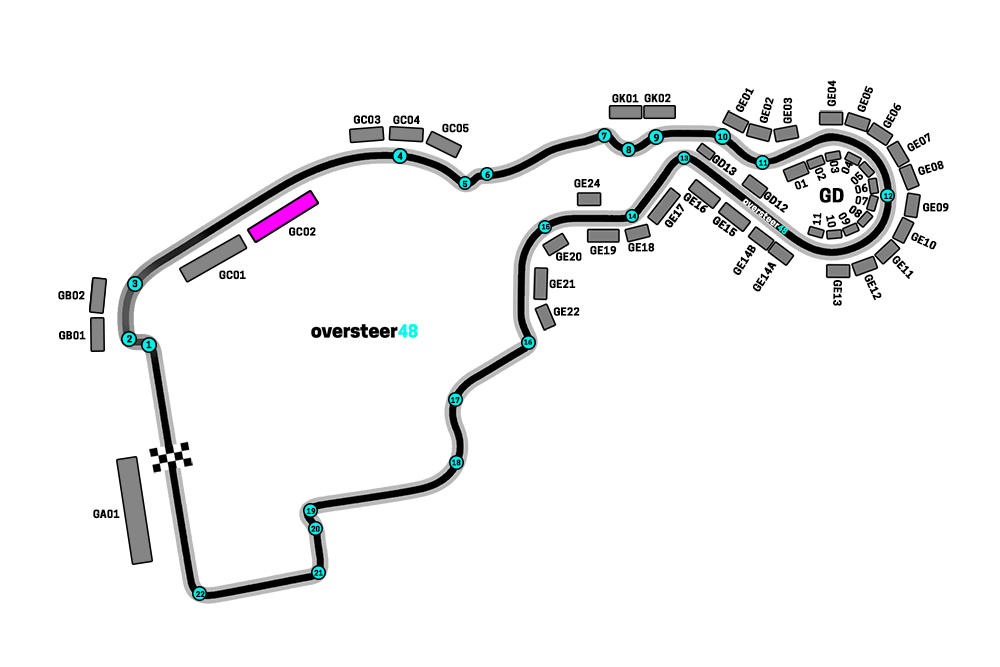 Madring grandstand GC02 location map