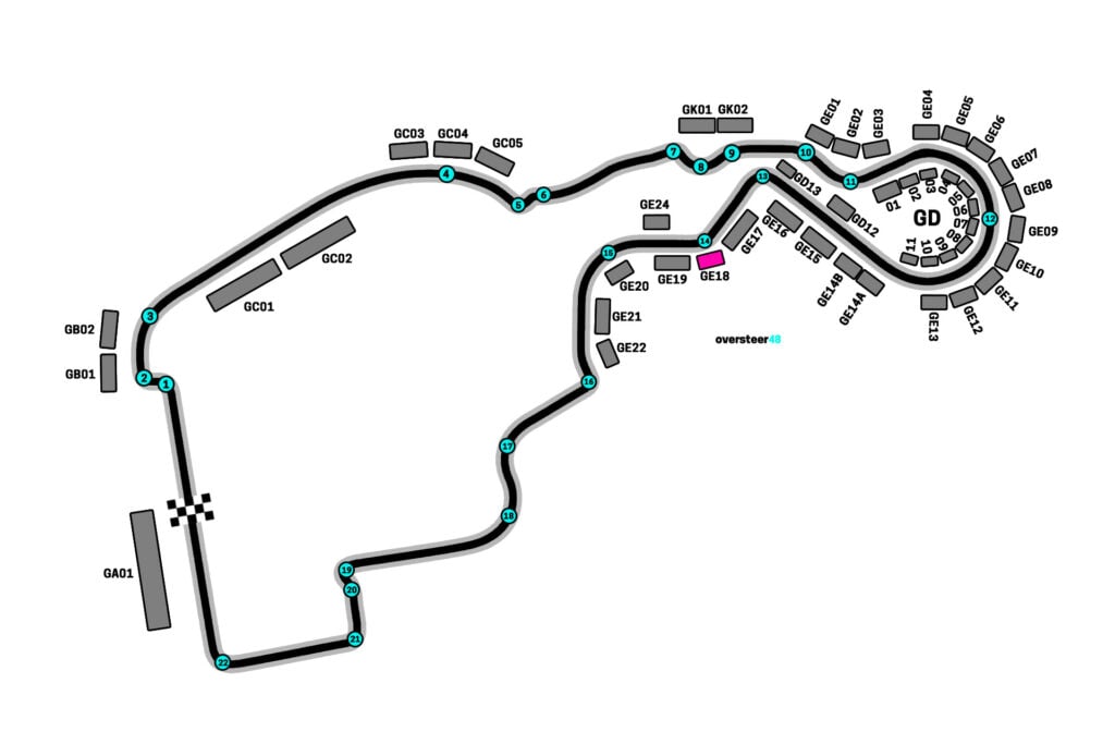 Madring grandstand GE18 map