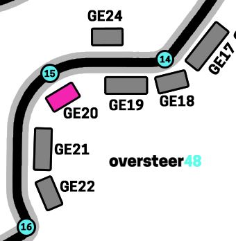Madring grandstand GE20 location map